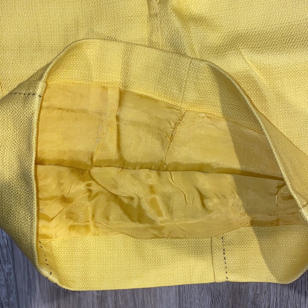 Anthropology- Cartonnier Yellow Pencil Skirt w Patch Pockets & contrasting blue - Picture 10 of 11